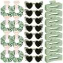DEEKA 24 Pcs Bachelorette Party Favors Decorations Bridesmaid Proposal Gifts Heart Sunglasses Hair Claw Clips Satin Scrunchies Accessories Set Bridal Wedding Party Gifts (Sage Green)