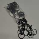 40 Pack Curtain Rings with Clips, Drapery Clips with Rings, Drapes Rings 1.26 in Interior Diameter, Fits up to 1 in Curtain Rod, Black