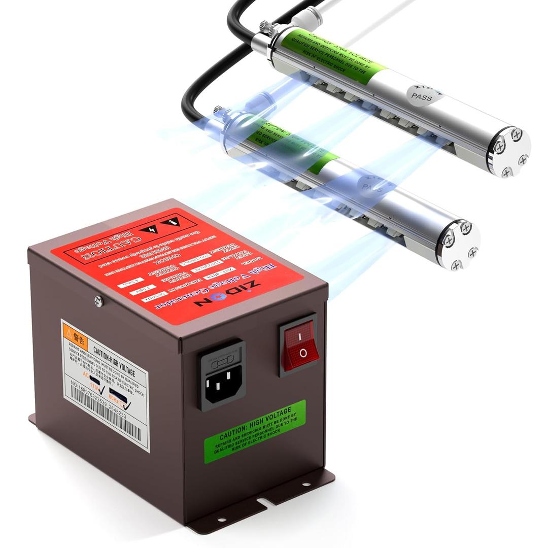 Ionizing Air Bar Static Eliminator, 7KV High Voltage Generator Static Electricity Remover, 2X 7.8 Ionizing Bar, 110V Rapid Anti Static Removal Rod, Air Compressor Required