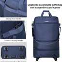 Hanke Suitcases with Wheels Expandable Foldable Luggage Bag Suitcase Collapsible Rolling Travel Bag Duffel Bag for Men Women Lightweight Suitcases without Telescoping Handle, Blue