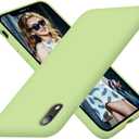 Cordking Designed for iPhone XR Case, Silicone Ultra Slim Shockproof Phone Case with [Soft Anti-Scratch Microfiber Lining], 6.1 inch, Tea Green