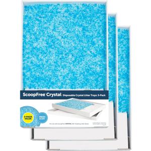 PetSafe ScoopFree Crystal Cat Litter & Refill Tray with Lid, Fresh Scent, 4.3 Lb Bag with Each Tray, Pack of 3 (3-Pack)