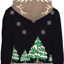 GRAJTCIN Kids Ugly Christmas Sweater for Boys Girls, Long Sleeves Hoodies Non-knited Sweatshirt (7-8 Years, Funny Reindeer)