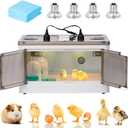 Brooder Box for Chicks Quail Brooder Box with Thermostat Poultry Heater Breeding Box with Feeder and Water for 15 Chicks Quails Ducks Parrots and Hamsters