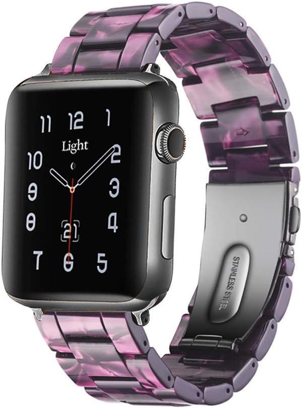 Light Apple Watch Band-Fashion Resin Apple Watch Series 10 9 8 band, iWatch Bands for Women, Compatible with iWatch Series 7 SE 6 5 4 3 2 1 Ultra 2 1 (Light Purple, 42mm(S3 2 1)/ 44mm/ 45mm/ 46mm/ 49mm)  (Unique Light Purple)