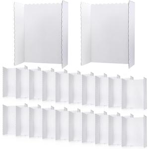 Outus 24 Pcs 24 x 36 Inch Trifold Poster Board Tri Fold Science Fair Display Boards for Projects Photo Picture Exhibition Event Displays Business Presentation School Foldable,White Corrugated