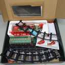 Electric Train Set for Kids Ages 4-8 with Real Steam, Lights and Sounds, Complete Toy Train Set with Cars and Tracks, Easy Snap-Together Assembly, Christmas and Year-Round Gift for Children