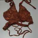 WDIRARA Women's Floral Print Tie Front Sleeveless Cut Out Backless Asymmetrical Hem Crop Halter Top Size L