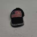 USA Flag Bling Baseball Cap Cowboy Hip-Hop Baseball Cap Adjustable Size (Black)