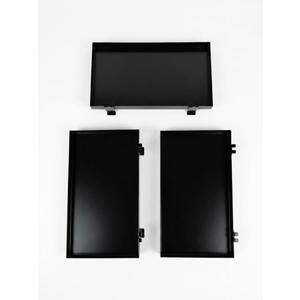 Set of 3 Black Metal Replacement Trays, 8×14 Inch Modular Shelving Accessories, Heavy-Duty Steel Organization Trays for Storage Racks