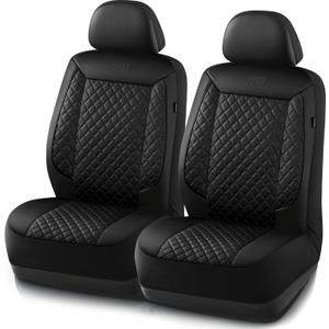 Skechers Car Seat Covers,Piping Luxury Faux Seat Covers,Waterproof Anti Slip Car Seat Protector Front Seats,Car Accessories Airbag Universal Fit for 95% Cars,Vans,Trucks,SUV,Black