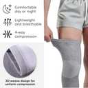 Bamboo Knee Sleeves, 2-Pack Knee Compression Sleeve Women Men Elastic Warm Slip-on Recovery Knee Brace for Arthritis Knee Pain (X-Large) (Black, XL)