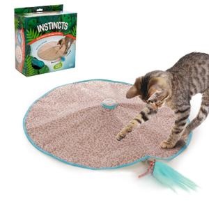 SmartyKat Hidden Hijinks Toy for Indoor Cats & Kittens, Electronic Interactive Motion Toy, Featuring Teaser Wand, Plus Replaceable Batteries Included