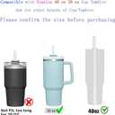 4 x 6 Pack Replacement Straws with Cleaning Brush Compatible Stanley 30 oz 40 oz Tumbler, Plastic, Clear, Normal