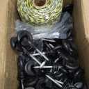 Electric Fence Poly Wire 660 Feet 200 Meters 1/8" Dia Portable Electric Fencing Polywires and 100 Pcs Black Electric Fence Insulator (Grid System Accessories for Animal Husbandry Electronic)