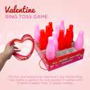 Valentine Bottle Ring Toss Game for Kids Party Activity, Indoor/Outdoor Backyard Yard Carnival Game, Classroom Valentine's Party Games for Kids and Adults Party Supplies by 4E's Novelty, Red, Pink