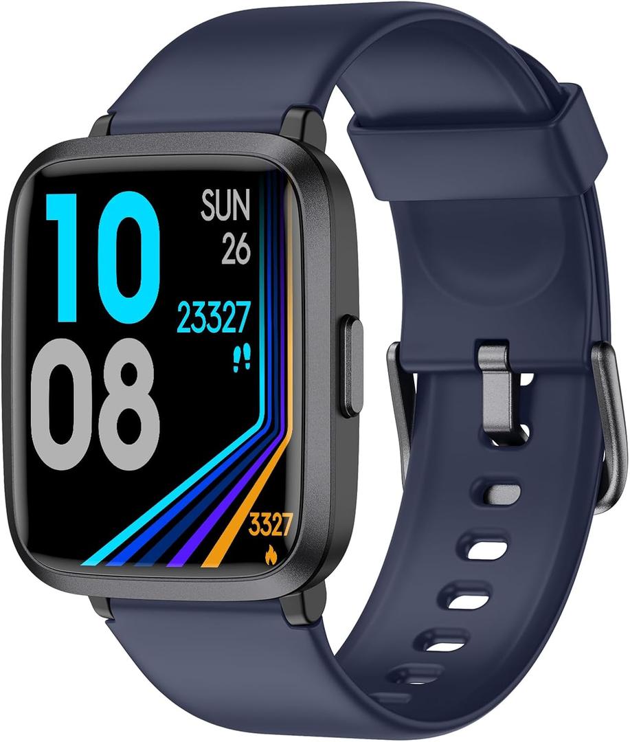 LIVIKEY Fitness Tracker Watch with Heart Rate Monitor, Activity Tracker with Pedometer, Sleep Monitor, Calories & Step Counter, IP68 Waterproof Smart Watches for Women Men Fitness Watch for Sports, Navy Blue
