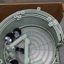 SAYZH Fruit Vegetable Basket for Kitchen, Rotating Storage Rack, 5 Tier Rolling Cart with top lid, Large Metal Wire Basket for for Potato Onion Snack, Green