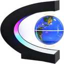 MOKOQI Magnetic Levitating Globe with LED Light, Cool Tech Gift for Men Father Boys and Girls, Birthday Gifts for Kids, Floating Globes World Desk Gadget Decor in Office Home Display (Blue)