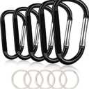 Carabiner Caribeaner Clip,Extra Large 4" Aluminum Carabeaner Keychain Hook,Spring Snap Key Chain Clip