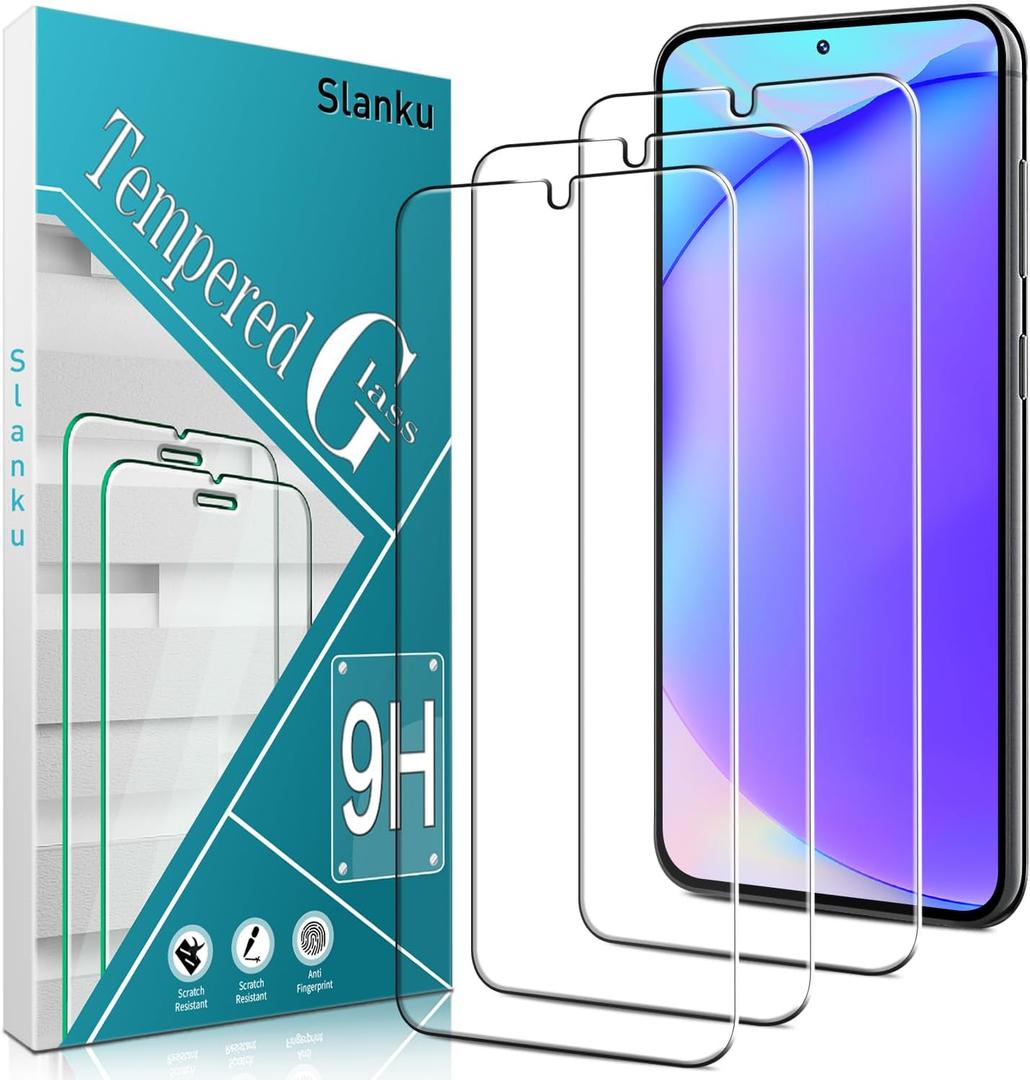 Slanku [3 Pack for Samsung Galaxy S25 Screen Protector, Ultrasonic Fingerprint Support, 9H Tempered Glass, Easy To Install, Case Friendly