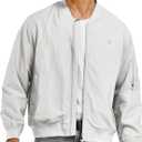 NORTHYARD Men's Bomber Jacket Lightweight Casual Windbreaker Zip Up Fashion Windproof Coat Spring Fall (Gray, XL)