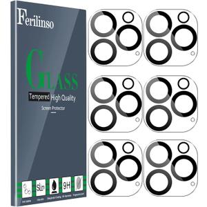 Ferilinso 6 Pack Camera Lens Protector for iPhone 16 Pro Max/iPhone 16 Pro [Phone Case Friendly], Accessories Camera Screen Protector Tempered Glass
