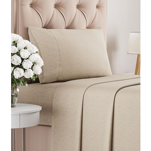 Twin XL Size 3 Piece Sheet Set - Comfy Breathable & Cooling Bed Sheets Set - Hotel Luxury Bedding for Women, Men, Kids, Teens, Boys & Girls - Deep Pockets and Wrinkle Free - Beige (Heathered Sheets)