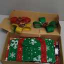 Set of 3 Christmas Lighted Gift Boxes, Pre-lit 60 LED Light Up Present Boxes with Ribbon Bows, Pine Cone & Red Berry, Battery Operated Gift Box for Xmas Tree, Yard, Home, Indoor Outdoor Holiday Decor