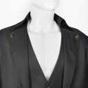 Mens Pirate Coat Steampunk Jacket Tailcoat Renaissance Jacket Halloween Hatter Costume (Black, S)