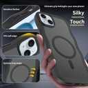 Magnetic for iPhone 15 Case, [Compatible with MagSafe] [Military Grade Drop Protection] Translucent Matte Shockproof Anti-Scratch Phone Cover (Black)