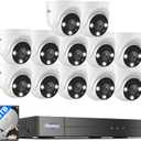 Hiseeu 12 Channel Wired Security Camera System with Smart Dual Light,Audio,Person/Vehicle Detection,121Wide View,5MP DVR,12PCS 5MP IP67 Outdoor CCTV Cameras,3TB HDD for 24/7 Surveillance
