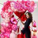 136Pcs Galentines Day Decorations Galentines Day Balloon Garland Arch Kit Include Gals Balloons,Lip Foil Balloons for Galentine's Day Themed Girls Women Brunch Party Supplies