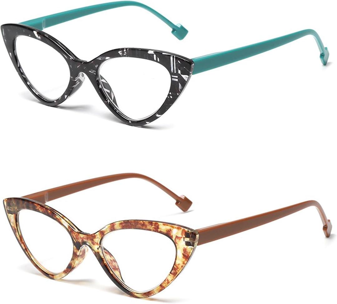 Cat Eye Fashion Reading Glasses for Women Spring Hinge Retro Cute Ladies Computer Readers ((Black Tortoiseshell,tea Tortoiseshell))