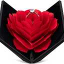 Creative Ring Box Small Ring case for Proposal Engagement Wedding Ceremony Birthday Gift Jewelry Display Presentation Storage Chest Holder Organizer (Black)