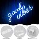 Blue Good Vibes Neon Sign - LED Neon Signs for Wall Decor, Neon Lights for Bedroom, Neon Wall Signs (16.1 x 8.3 inch)