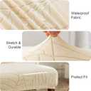 Genina Waterproof Chair Covers for Dining Room 6 Pack, Dining Chair Cover Removable Parson Chair Slipcover Chair Protectors Covers for Kitchen (Leaves-Beige, 6 PCS)