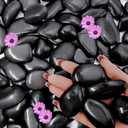 16lb Black River Rocks, 1-2 Inch Pebbles for Indoor Plants, Natural Polished Aquarium Gravel, Decorative Rocks for Outdoor Landscaping, Succulent, Garden, Vases Fillers, Bird Baths