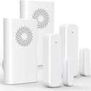 Wireless Door Chime, Door Open Sensor Alarm When Entry Business/Office/Store (500ft Range 51 Ringer Adjustable Volume) Home Alert Bell for Kid/Toddler Safety, 2 Receivers +2 Sensors