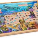 Becko US 1000-pc Tilting Puzzle Board with Built-in Stand, Adjustable Puzzle Table with 5 Angle Adjustments, Portable Puzzles Plateau for Adults, for Jigsaw Puzzles 1000 Pieces, 31.5 x 21.5 inches
