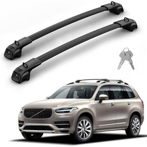 Richeer 330LBS Roof Rack Cross Bars for 2016-2024 Volvo XC90 | Lockable Heavy Duty Aluminum Cross Bar Modified Tie-Down Loops for Cargo Racks Rooftop Luggage Carrier Bicycle