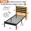 CLIBFENG 14 Inch Classic Metal Platform Bed Frame-Queen Size Bed Frame with Headboard,Steel Slats Support-LED Bed Frame with USB Charging Station,Under Bed Storage,No Box Spring Needed,Noise Free