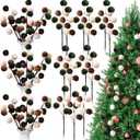 6 Pcs 14 Inch Christmas Tree Picks Velvet Christmas Ornaments Spheres Ball Pick Velvet Xmas Tree Branches Hanging Decoration Wreath Home Office Party Ornament (Colorful)