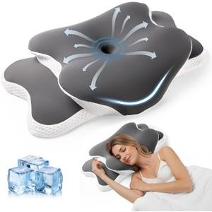 Cooling Pillow for Neck Support, Adjustable Cervical Pillow Cozy Sleeping, Odorless Ergonomic Contour Memory Foam Pillows, Orthopedic Bed Pillow for Side Back Stomach Sleeper