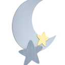NoJo Little Love Separates Collection - 16 Weathered Grey Star and Moon Shaped Wall Art, Nursery, Bedroom or Playroom Dcor