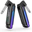 LEKATO Wireless Guitar System UHF Wireless Guitar Transmitter Receiver Rechargeable Audio Wireless Guitar Transmitter and Receiver with 70 Channels Wireless for Guitar Bass Electric Instruments (Blue)