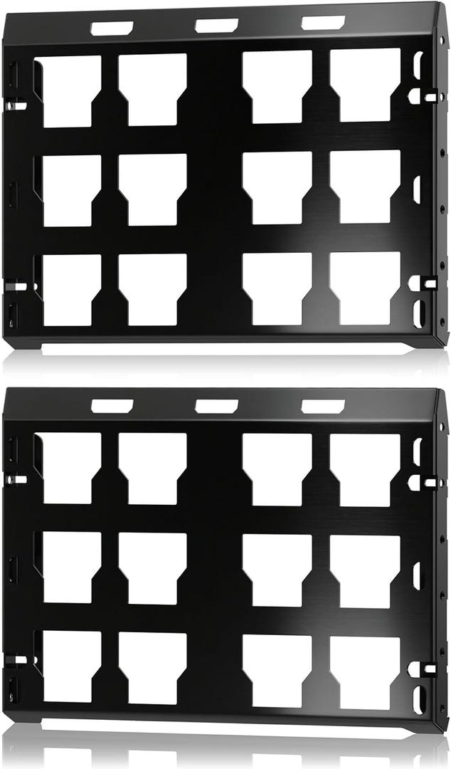 2 Pcs Mounting Plate Fit for Milwaukee Packout wall Mount Heavy Duty Metal with Rust-Proof Coating Base Compatible with Milwaukee Tools Load Capacity of 150 poundsLarge Black