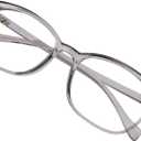 VisionGlobal Blue Light Blocking Glasses for Women/Men, Anti Eyestrain, Computer Reading, TV Glasses, Stylish Square Frame, Anti Glare (11_nola_clear Gray)