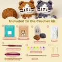 JueRum Cat Crochet Kit for Beginners Step-by-Step Video Tutorials for Every Round, 40% Extra Easy Yarn, Complete Amigurumi Starter Kit for Adults & Teens, Perfect Beginner Crochet Gift