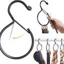 4 Pack Belt Hanger, Belt Hanger for Closet, Rust-Proof Belt Organizer for Closet, Holds Ties, Scarves, Hat, Bags & Accessories, Black